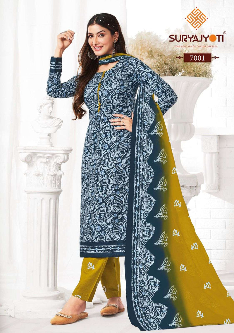 Suryajyoti Pehnava Vol 7  Cotton Batik Print With Dupatta Readymade Suit