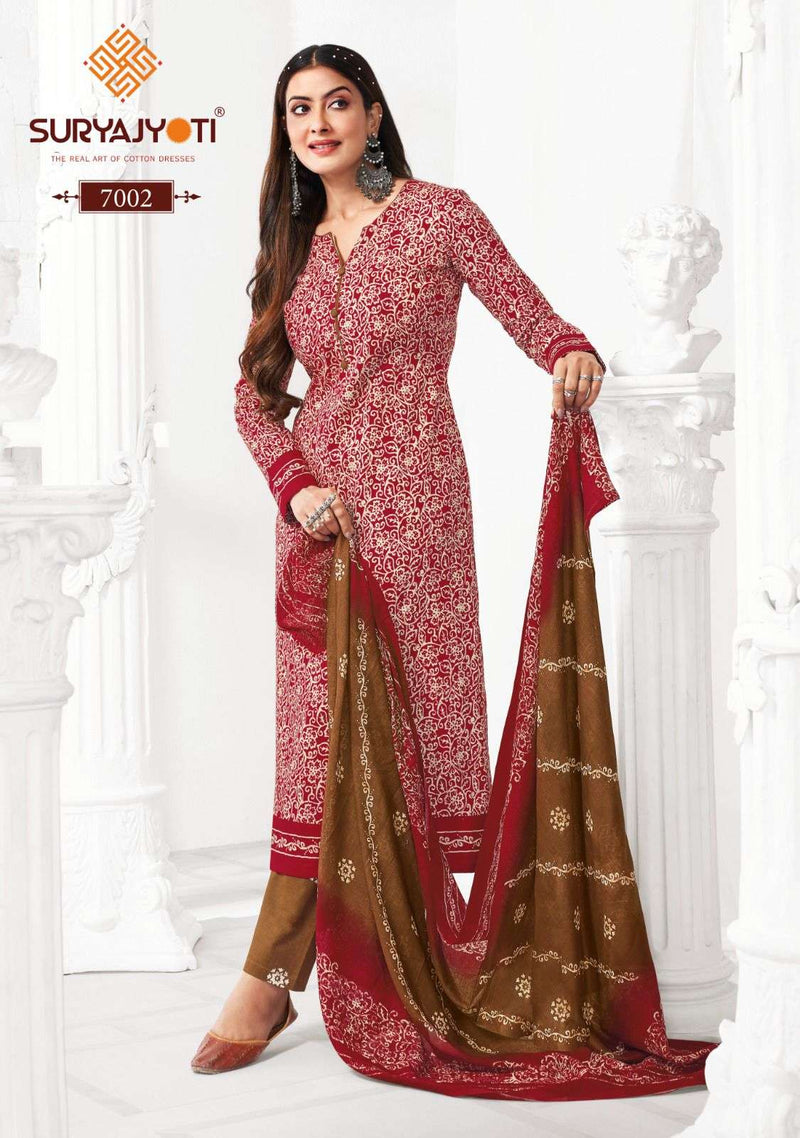 Suryajyoti Pehnava Vol 7  Cotton Batik Print With Dupatta Readymade Suit