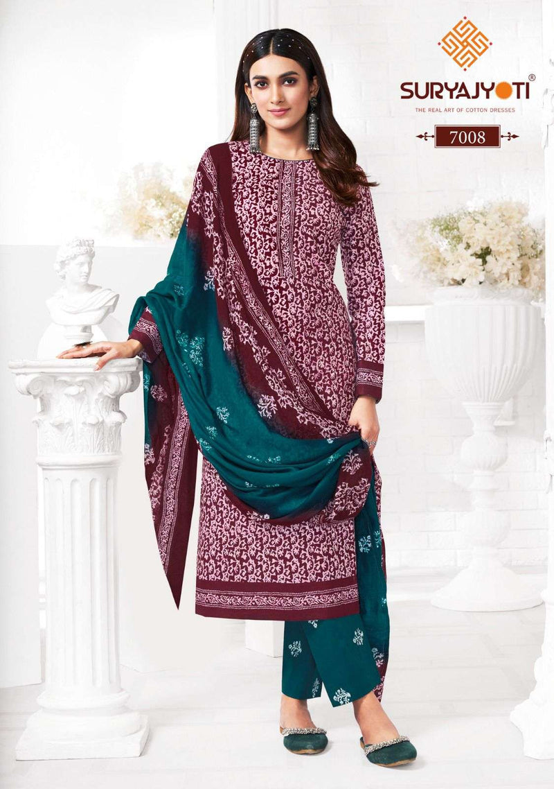 Suryajyoti Pehnava Vol 7  Cotton Batik Print With Dupatta Readymade Suit