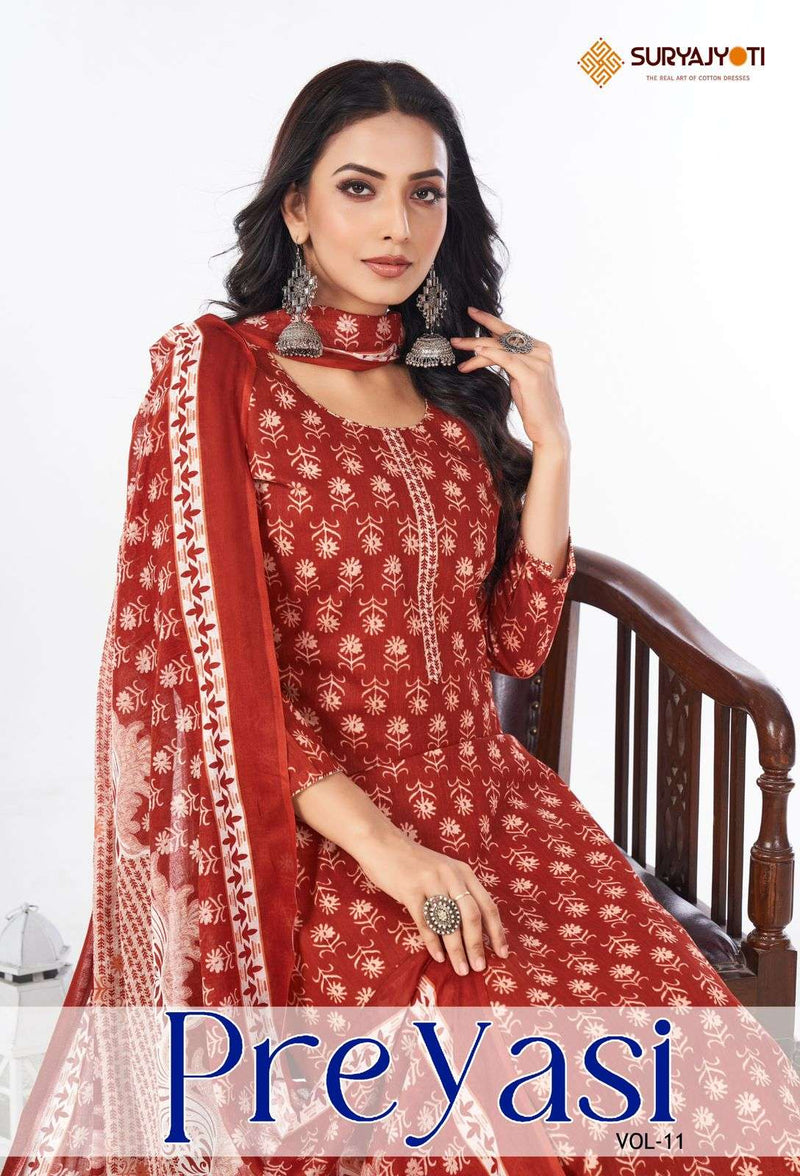 Suryajyoti Preyasi Vol 11 Cotton Daily Wear Readymade Salwar Suit