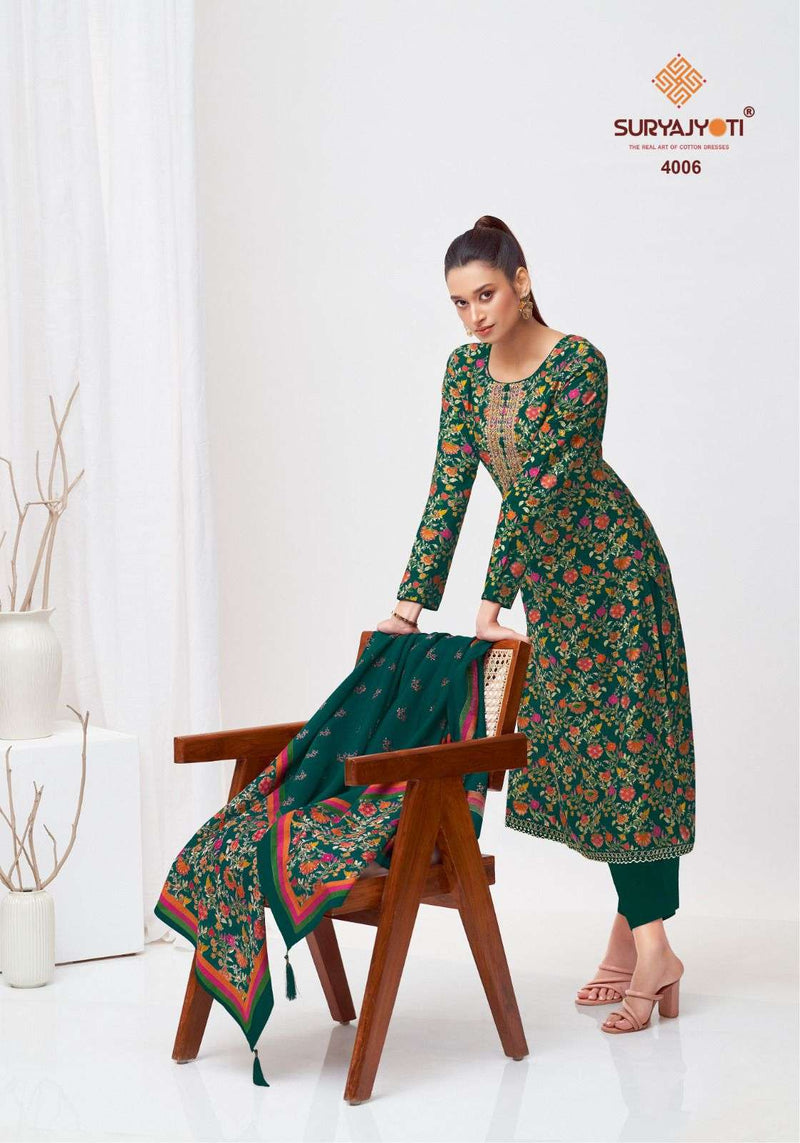 Suryajyoti Priyanka Vol 4 Modal Discharge Print Embroidery Fancy Salwar Suit