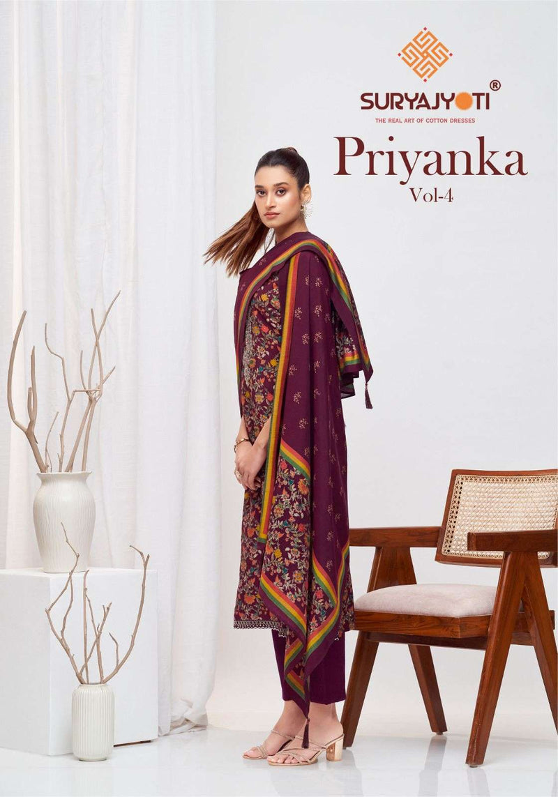 Suryajyoti Priyanka Vol 4 Modal Discharge Print Embroidery Fancy Salwar Suit