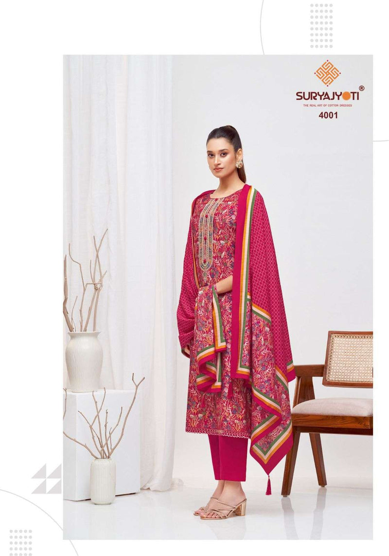 Suryajyoti Priyanka Vol 4 Modal Discharge Print Embroidery Fancy Salwar Suit