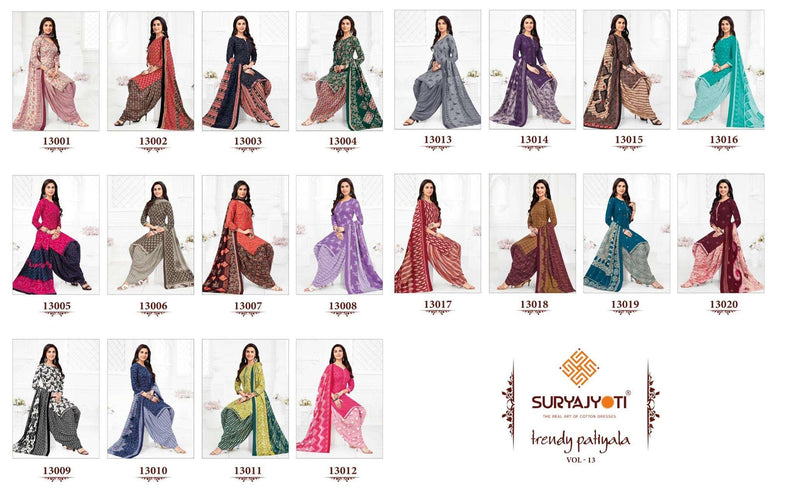 Suryajyoti Trendy Patiyala Vol 13 Cotton Daily Wear Salwar Suit