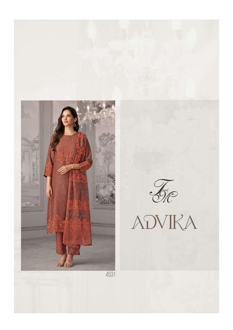 T And M Designer Advika Tissue Digital Print Stylish Salwar Suit