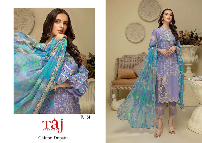 Taj Creation D No 541 Cotton Print Heavy Embroidery Designer Salwar Suit