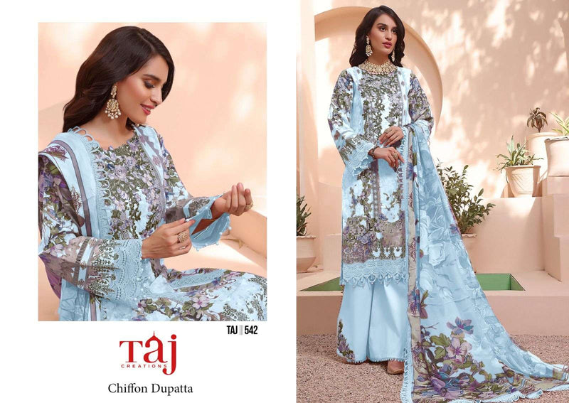 Taj Creation Firdous Queens Court Cotton Print Heavy Embroidery Designer Salwar Suit