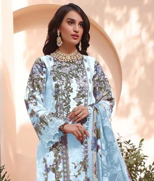 Taj Creation Firdous Queens Court Cotton Print Heavy Embroidery Designer Salwar Suit