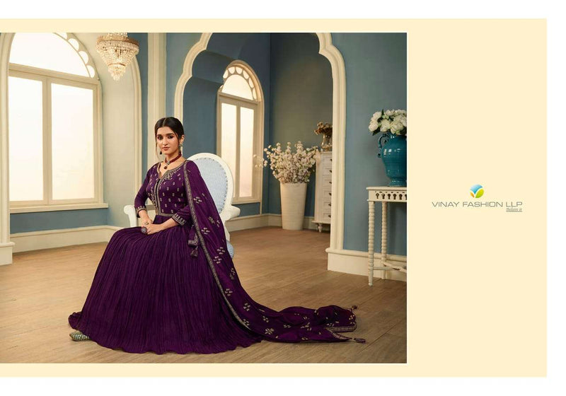 Tamanna By Vinay Tumbaa Silk Georgette Wedding Long Gown With Dupatta Collection