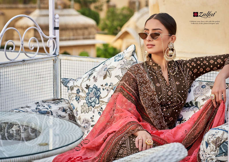 Zulfat Tamanna Vol 4 Pure Cotton Mirror Work Designer Salwar Kameez