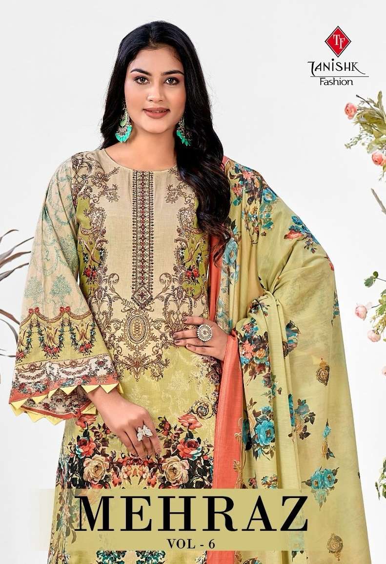 Tanishk Fashion Mehraaz Vol 6 Cambric Cotton  Heavy Embrodery Casual Wear Salwar Suit
