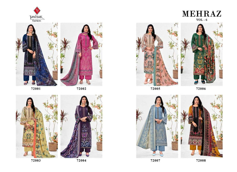 Tanishk Fashion Mehraaz Vol 6 Cambric Cotton  Heavy Embrodery Casual Wear Salwar Suit