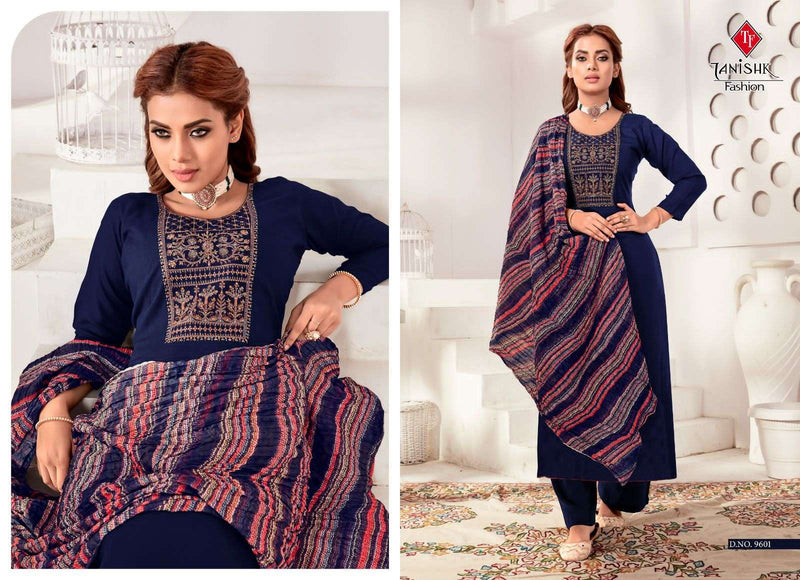 Tanishk Fashion Present Azar Rayon Slub Ladies Unstitch Suits With Digital Print Chinon Dupatta