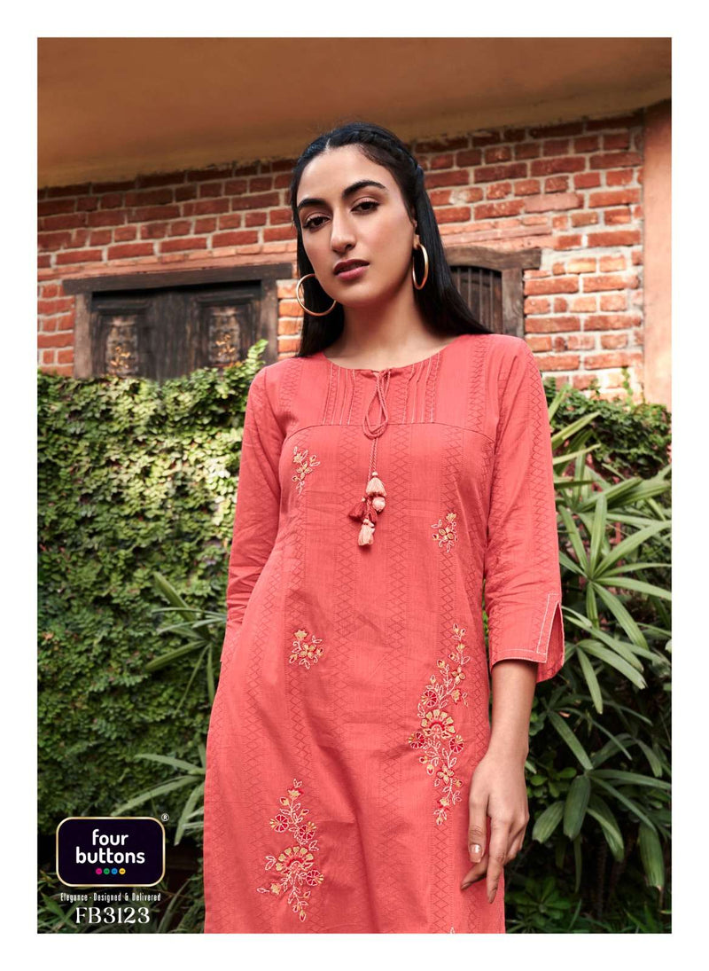 Tarz By Four Buttons Cotton Summer Special Kurti
