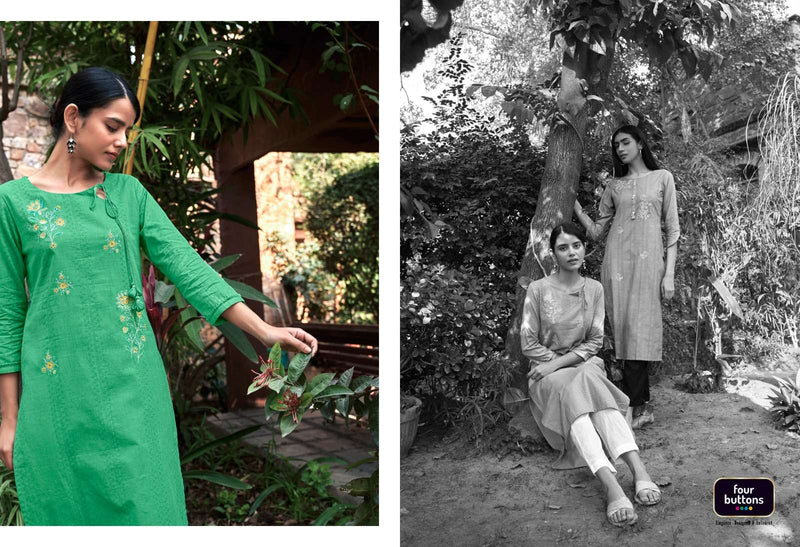 Tarz By Four Buttons Cotton Summer Special Kurti