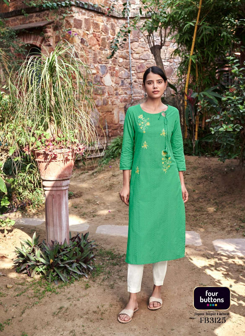 Tarz By Four Buttons Cotton Summer Special Kurti
