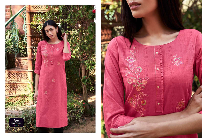 Tarz By Four Buttons Cotton Summer Special Kurti