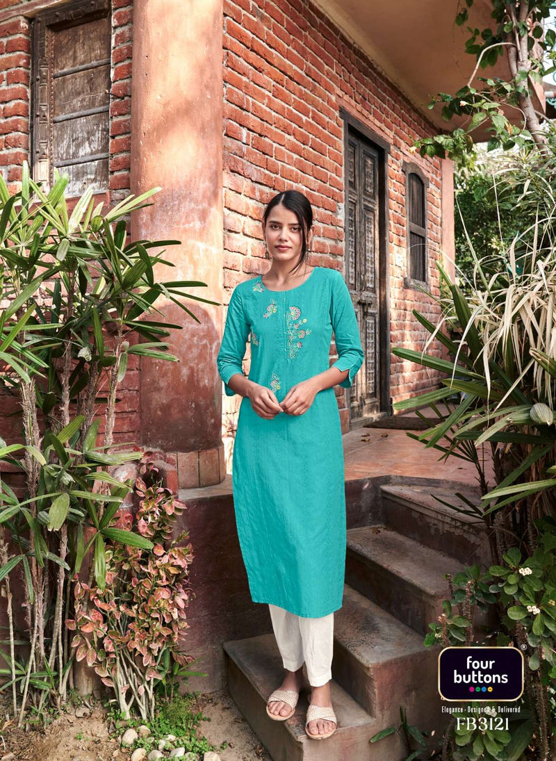 Tarz By Four Buttons Cotton Summer Special Kurti