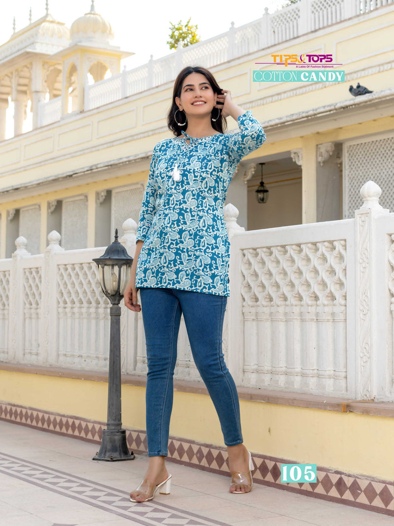 Tips And Tops Cotton Candy Vol 4 Cotton Print Daily Wear Fancy Short Kurti