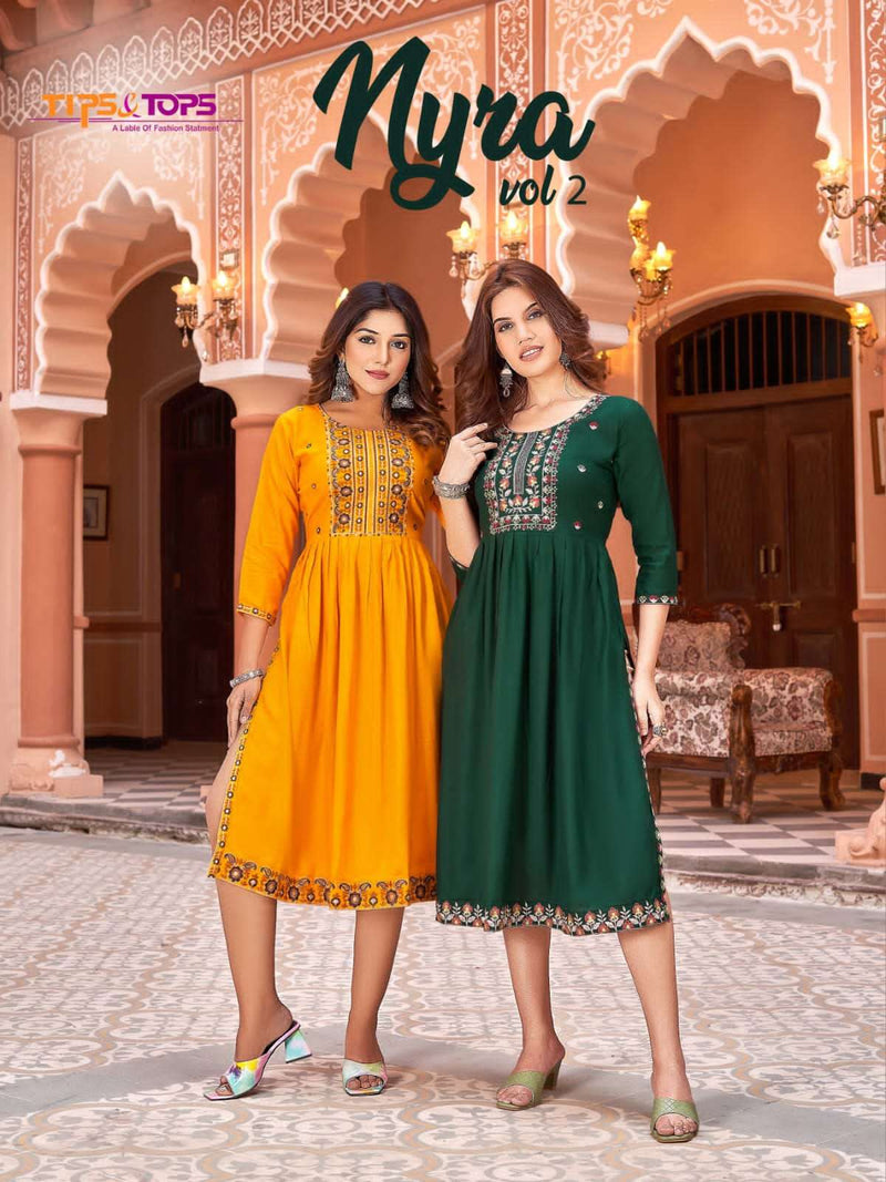Tips & Tops Nyra Vol 2 Readymade Fancy Rayon Nayra Style Kurtis
