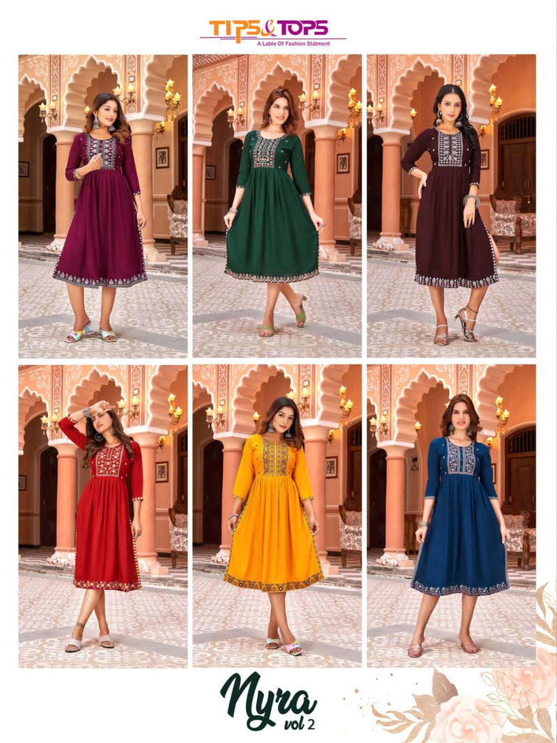 Tips & Tops Nyra Vol 2 Readymade Fancy Rayon Nayra Style Kurtis