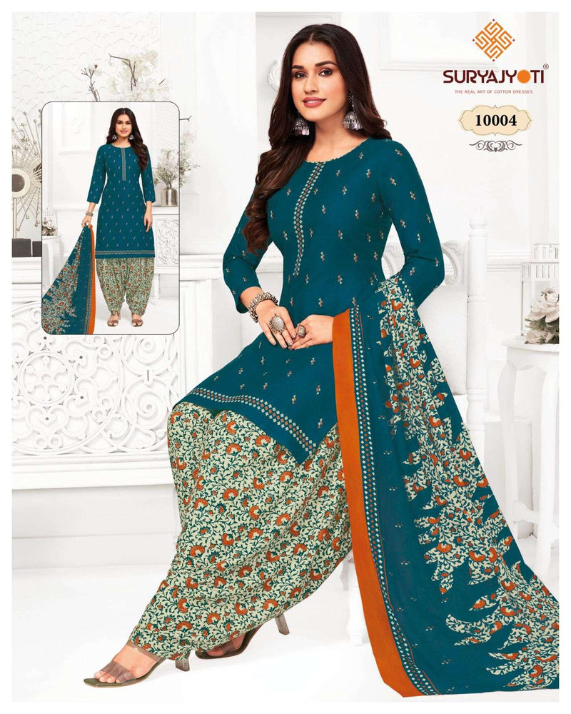 Suryajyoti Trendy Patiyala Vol 10 Cotton Printed Regular Salwar Suits