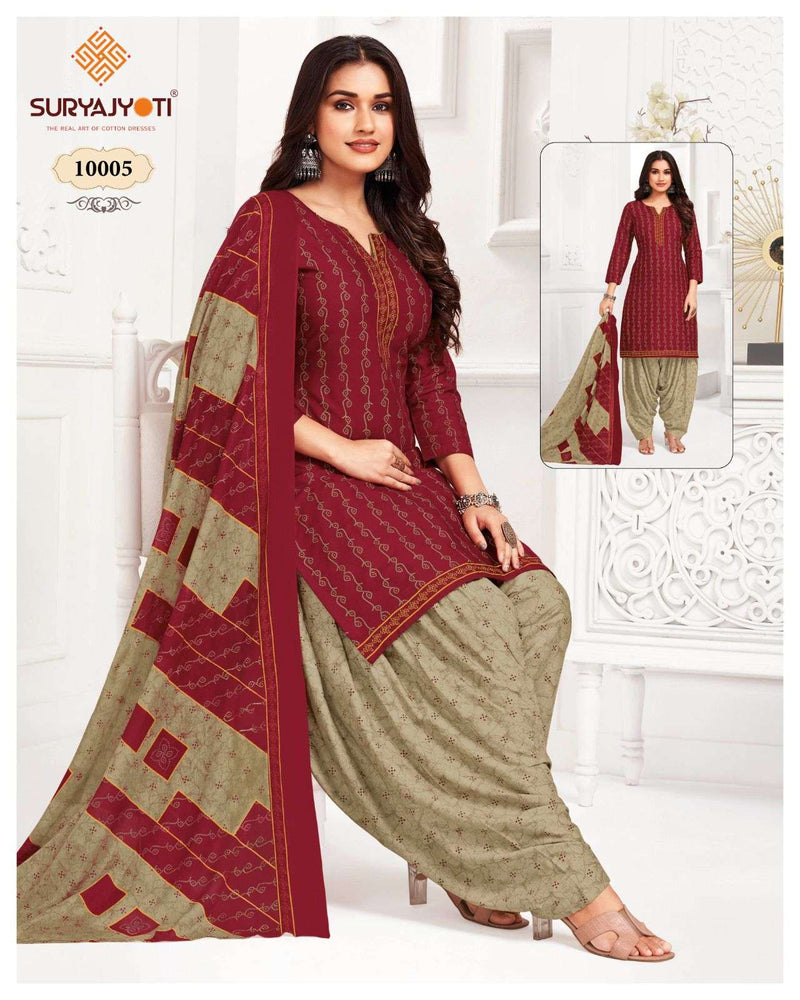 Suryajyoti Trendy Patiyala Vol 10 Cotton Printed Regular Salwar Suits