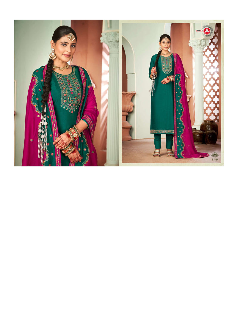 Triple Aaa Barbie Silk Party Wear Designer Salwar Kameez
