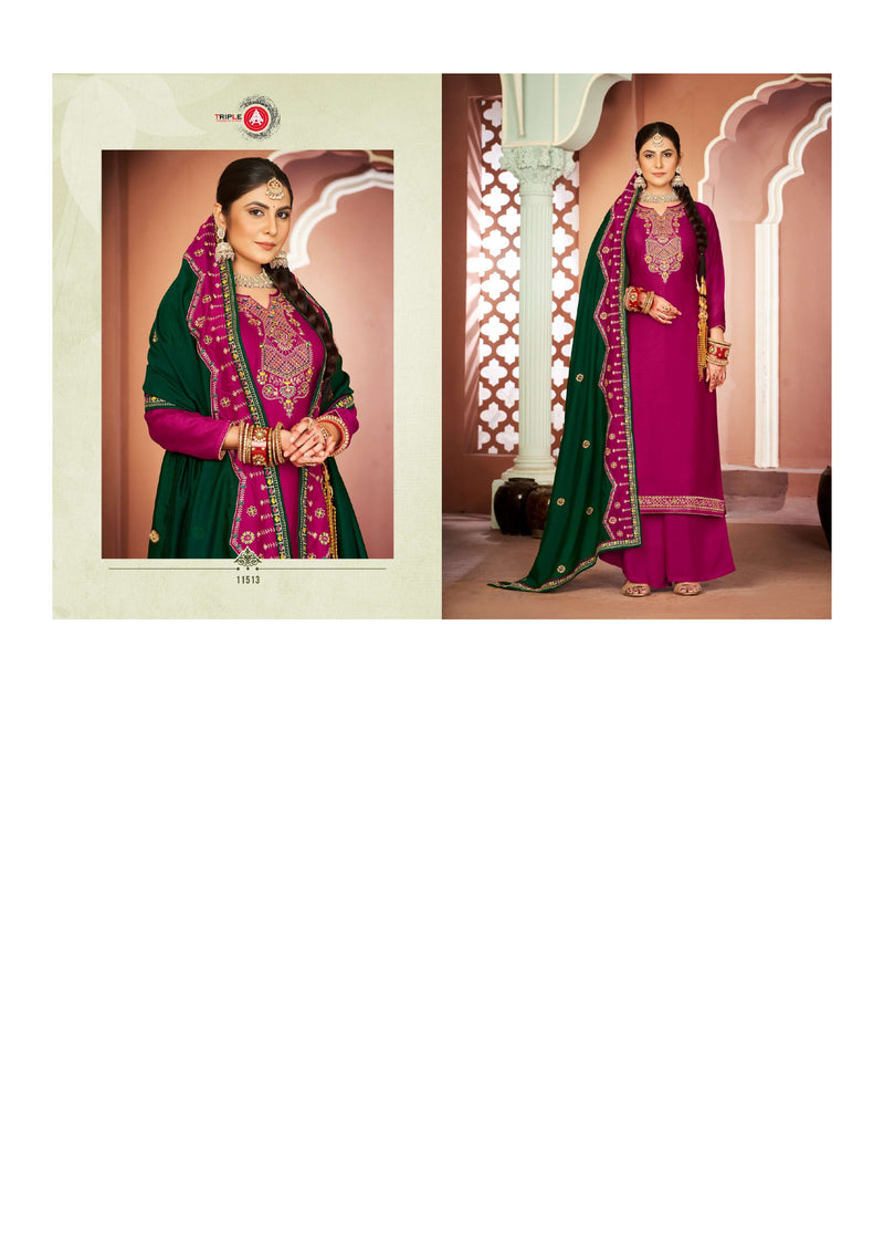 Triple Aaa Barbie Silk Party Wear Designer Salwar Kameez