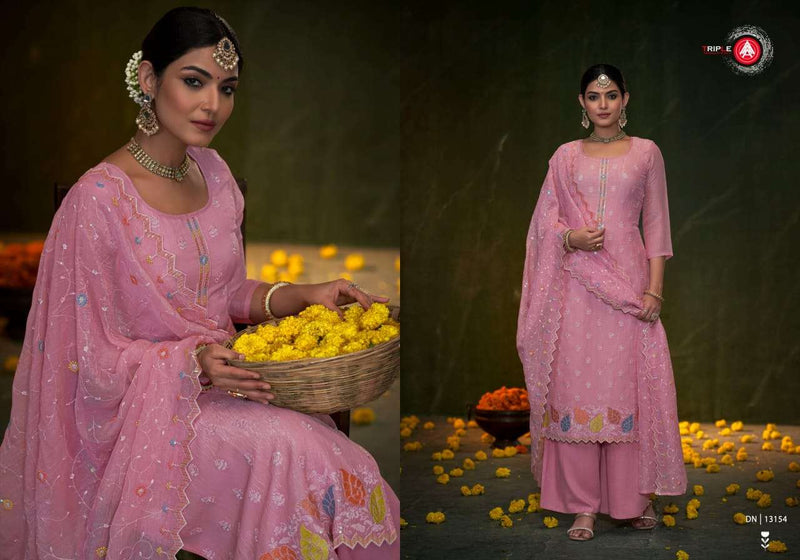 Triple Aaa Eema Silk Heavy Work Designer Salwar Kameez