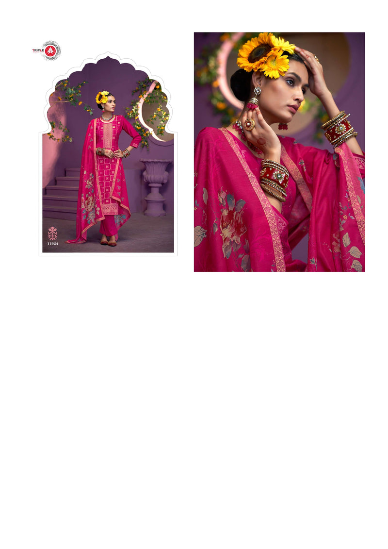 Triple Aaa Kaaveri Edition 2 Viscos Muslin Jequard Diamond Work Salwar Suit