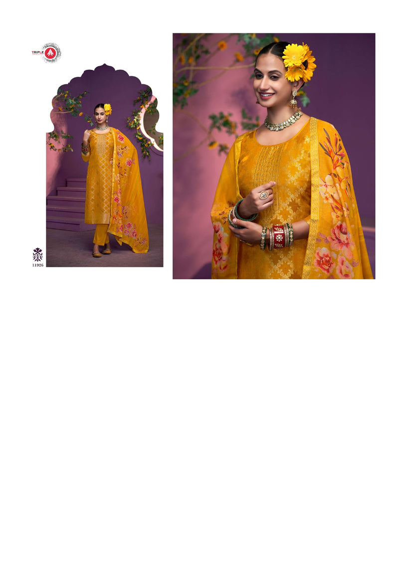 Triple Aaa Kaaveri Edition 2 Viscos Muslin Jequard Diamond Work Salwar Suit