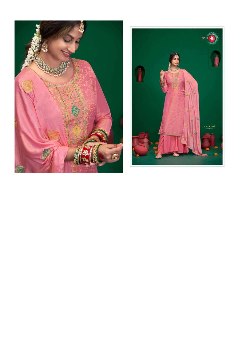 Triple Aaa Manroop Viscos Jarkan Work Fancy Salwar Suit