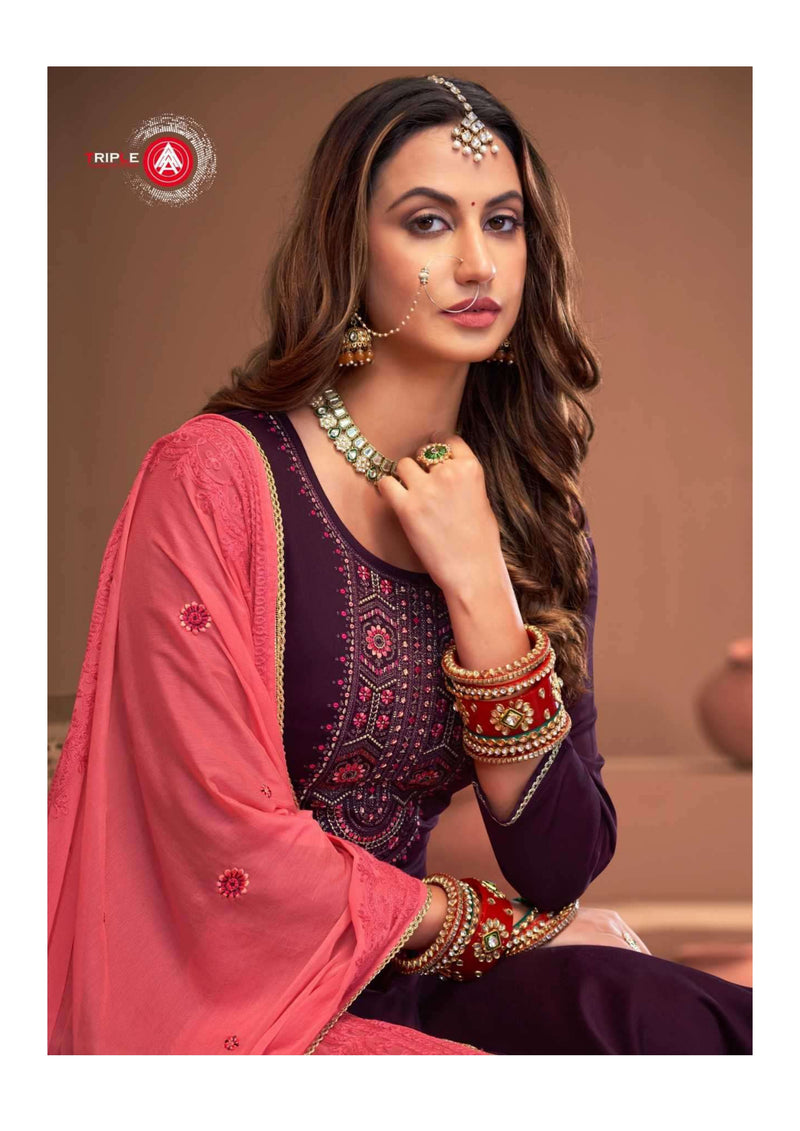 Triple Aaa Noopur Edition 3 Jam Silk Designer Wedding Wear Salwar Kameez