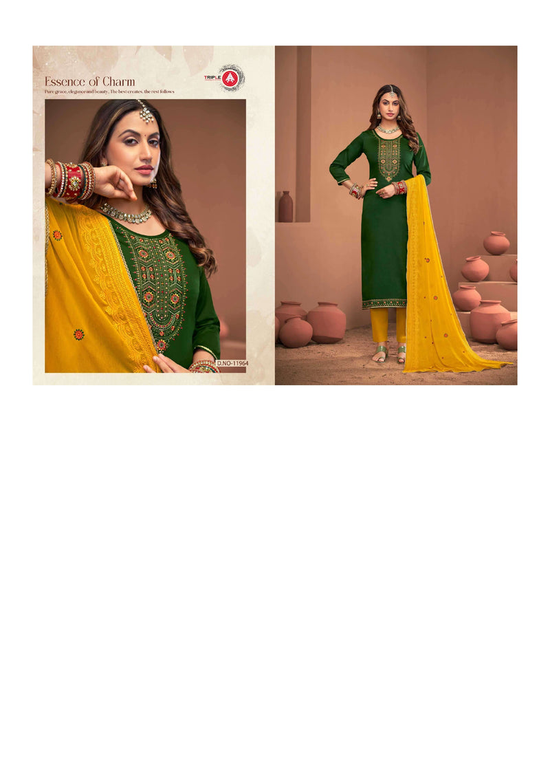 Triple Aaa Noopur Edition 3 Jam Silk Designer Wedding Wear Salwar Kameez