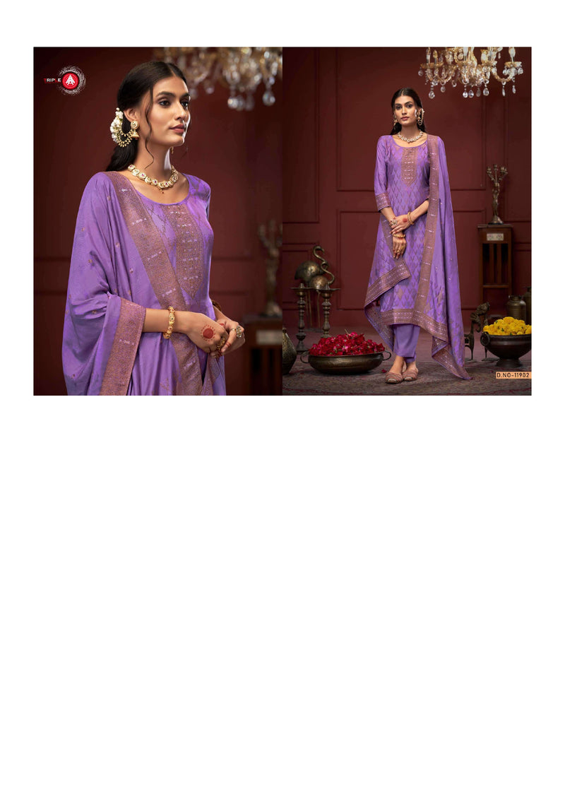 Triple Aaa Stuti Muslin Jequard Diamond Work Designer Salwar Kameez