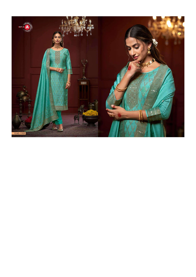 Triple Aaa Stuti Muslin Jequard Diamond Work Designer Salwar Kameez