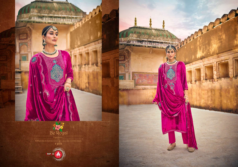 Triple Aaa Taj Arabia Viscose Velvet Designer Party Wear Suit