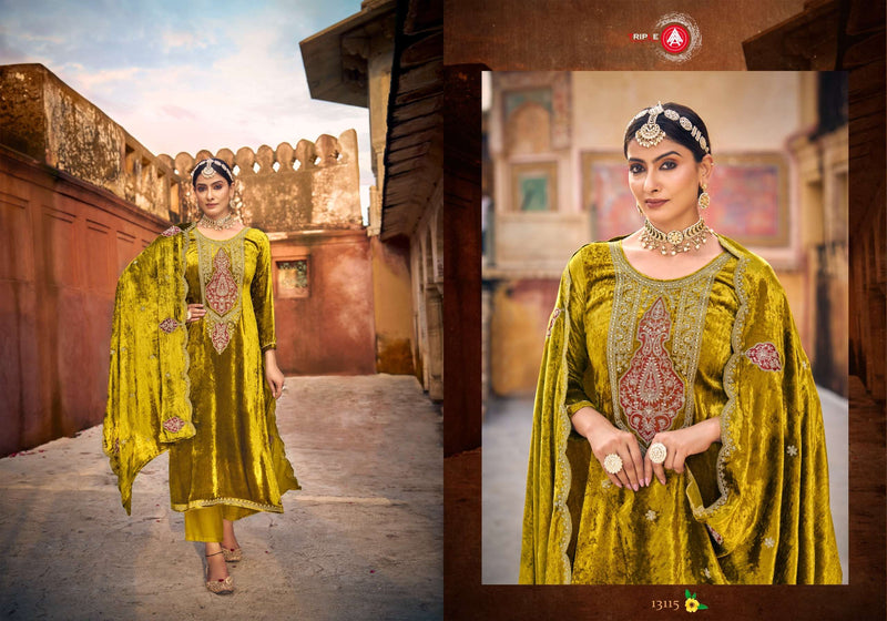 Triple Aaa Taj Arabia Viscose Velvet Designer Party Wear Suit