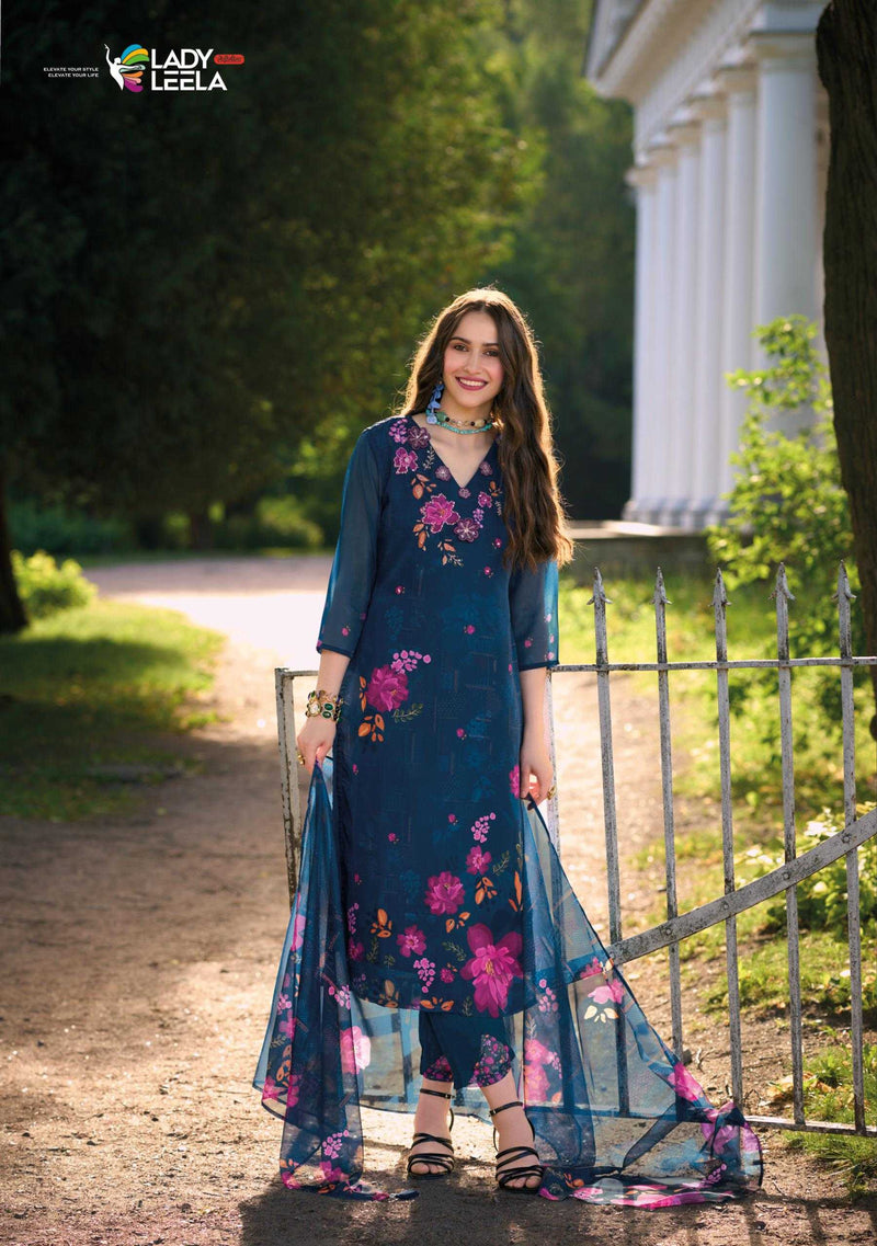 Lady Leela Ubina Vol 2 Organza Digital Print Kurti With Dupatta Party Wear Combo