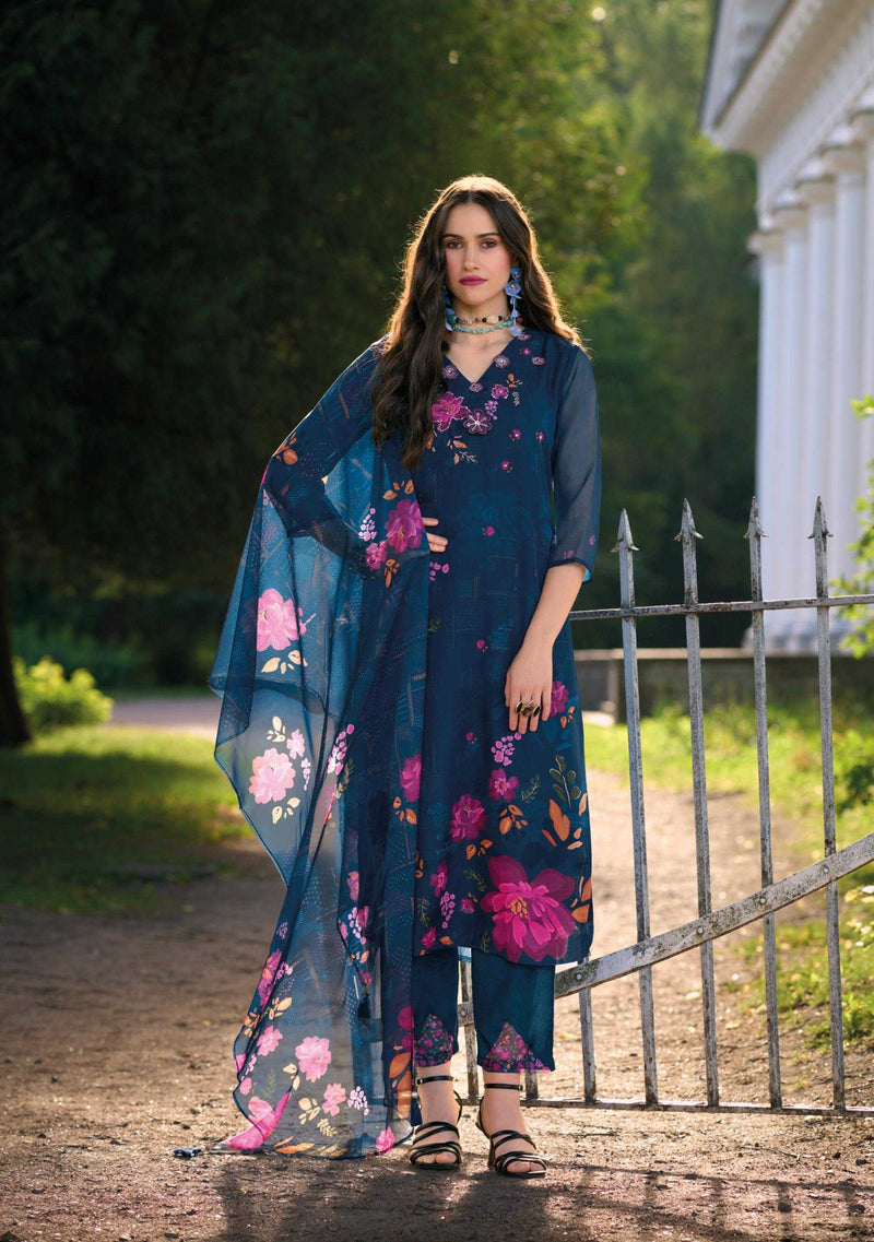 Lady Leela Ubina Vol 2 Organza Digital Print Kurti With Dupatta Party Wear Combo
