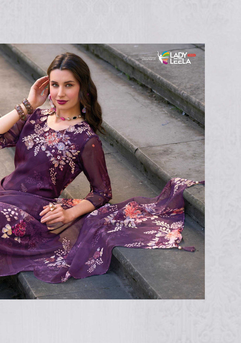Lady Leela Ubina Vol 2 Organza Digital Print Kurti With Dupatta Party Wear Combo