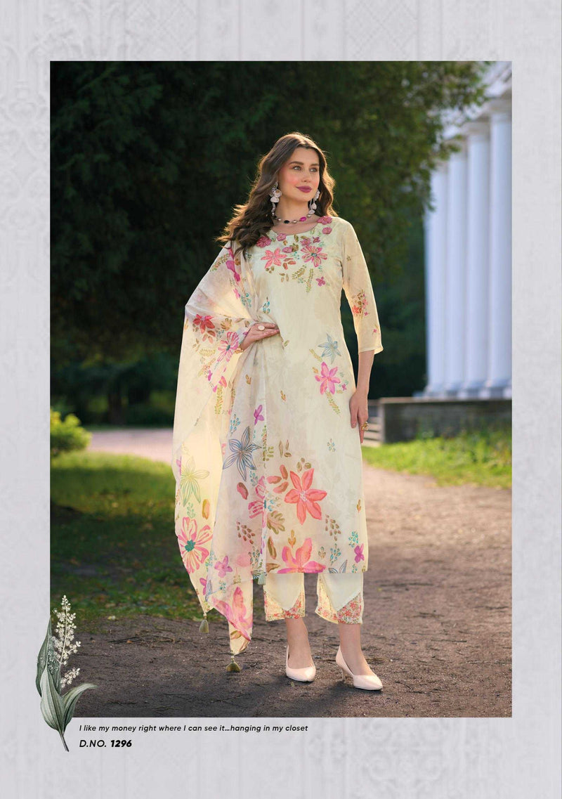 Lady Leela Ubina Vol 2 Organza Digital Print Kurti With Dupatta Party Wear Combo