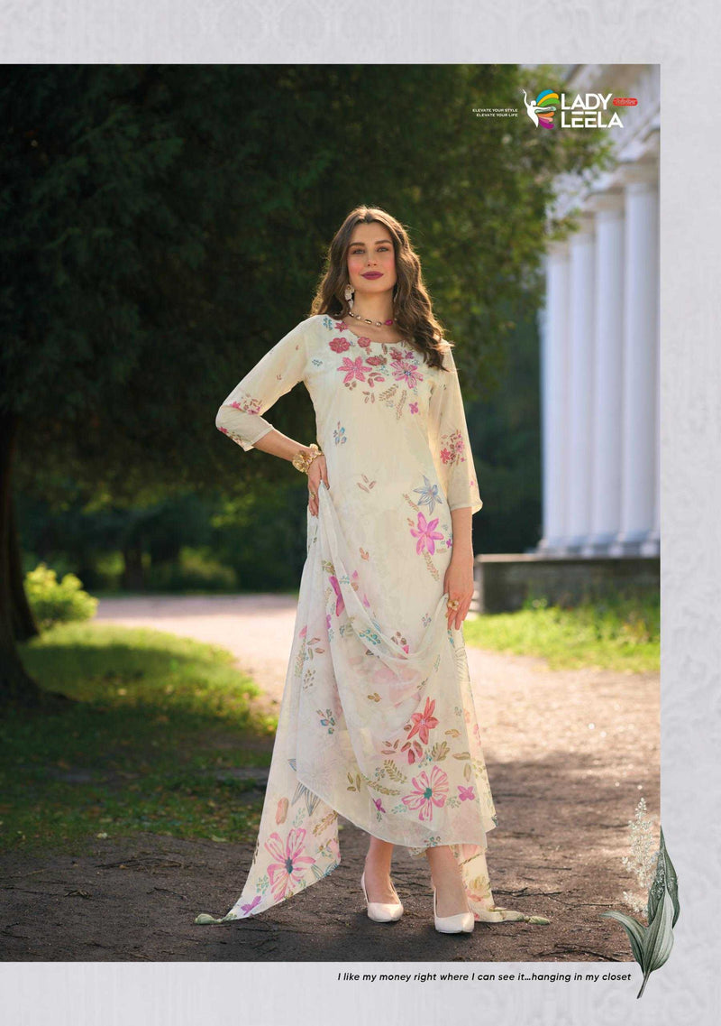 Lady Leela Ubina Vol 2 Organza Digital Print Kurti With Dupatta Party Wear Combo