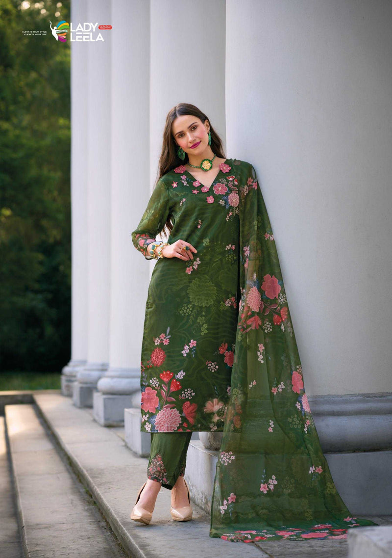Lady Leela Ubina Vol 2 Organza Digital Print Kurti With Dupatta Party Wear Combo