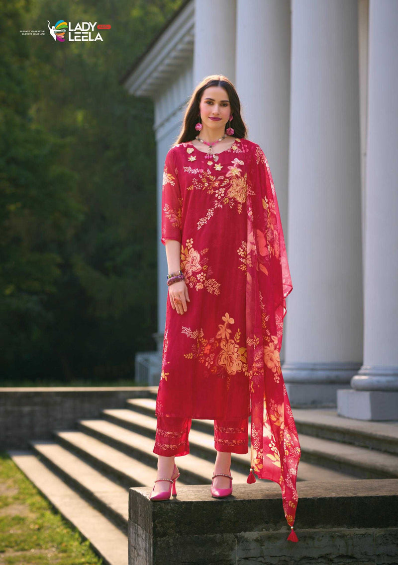 Lady Leela Ubina Vol 2 Organza Digital Print Kurti With Dupatta Party Wear Combo