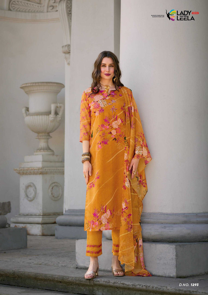 Lady Leela Ubina Vol 2 Organza Digital Print Kurti With Dupatta Party Wear Combo