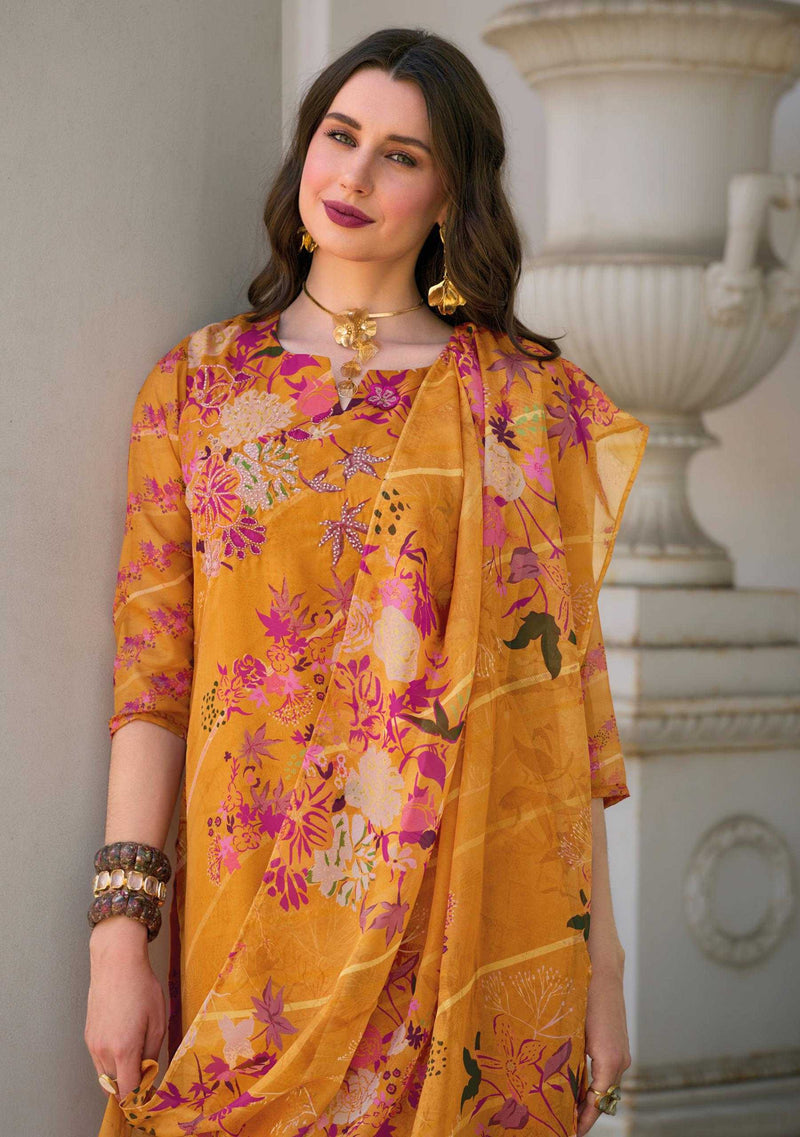 Lady Leela Ubina Vol 2 Organza Digital Print Kurti With Dupatta Party Wear Combo