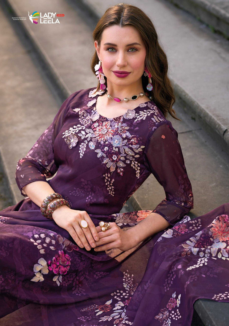 Lady Leela Ubina Vol 2 Organza Digital Print Kurti With Dupatta Party Wear Combo