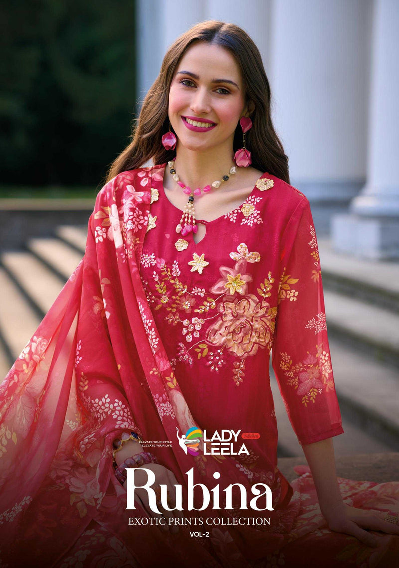 Lady Leela Ubina Vol 2 Organza Digital Print Kurti With Dupatta Party Wear Combo